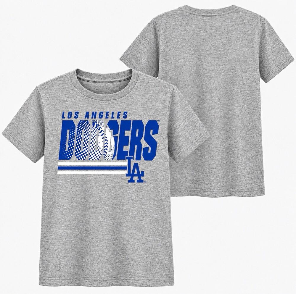 MLB Los Angeles Dodgers Boys Gray Graphic T-Shirt Size S 6/7 - NWT